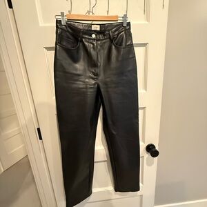 Aritzia Melina Leather Pants - Black